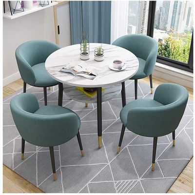 Office Table and Chair Set Small Dining Table Set, Dining Set for Small Spaces Kitchen, Cafe Tables and Chairs Set for Tea Shop Hotel Restaurant Dessert Shop Reception Room Terrace Villa ( Color : Blu