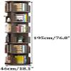 Katzowen Small Bookshelf Brown Rotation Bookcase, Large Wooden for Bedroom/Office/Living Room, 2-6 Layers Optional view 2