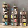 Katzowen Small Bookshelf Brown Rotation Bookcase, Large Wooden for Bedroom/Office/Living Room, 2-6 Layers Optional view 3