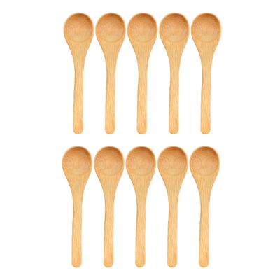 BambooMN Bamboo Serving Spoons, Mini Salt Sugar Spoon, Tiny Wooden Spoons for Spices, Carbonized Brown Round Head 3.5", 30 Pieces