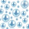 150Pcs Light Blue Polished No Hole Faux Pearl Beads for Vase Filling Decorations, Plastic Pearls Vase Fillers, Table Scatters, Wedding Centerpiece, Home Decor, 8/14/20 mm view 1