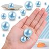 150Pcs Light Blue Polished No Hole Faux Pearl Beads for Vase Filling Decorations, Plastic Pearls Vase Fillers, Table Scatters, Wedding Centerpiece, Home Decor, 8/14/20 mm view 4