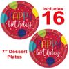 Lobyn Value Packs 32 Piece Heavy Duty Balloon design Birthday Party Plates and Napkins Set  7-Inch Dessert Plates and 6.5-Inch Luncheon Napkins  Colorful Disposable Tableware view 2