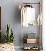 IMPREC Wooden Coat Hanger, Modern Vertical Coat Hanger Furniture Coat Hanger The Bold Main Pole Can Hang A Lot of Clothes Put A Lot of Items at The Bottom (Color : Brown, Size : 57.5x35x174cm) view 1