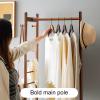 IMPREC Wooden Coat Hanger, Modern Vertical Coat Hanger Furniture Coat Hanger The Bold Main Pole Can Hang A Lot of Clothes Put A Lot of Items at The Bottom (Color : Brown, Size : 57.5x35x174cm) view 3