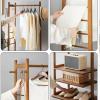 IMPREC Wooden Coat Hanger, Modern Vertical Coat Hanger Furniture Coat Hanger The Bold Main Pole Can Hang A Lot of Clothes Put A Lot of Items at The Bottom (Color : Brown, Size : 57.5x35x174cm) view 4