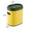 Garbage Can Stainless Steel Sorting Trash Can Household Dry and Wet Separation Kitchen Waste Basket Large Capacity Garbage Cans No Lid Double Barrel Wastepaper Basket (Color : Brass) view 2
