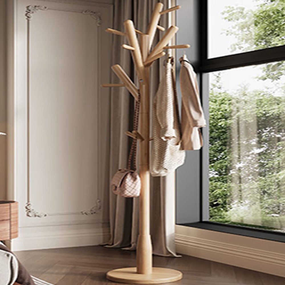 IMPREC Coat Rack Freestanding, Balcony Hanger Coat Rack Freestanding It is Very Easy to Use When Placed Beside The Bed and Does Not Take Up Space (Color : Beige)