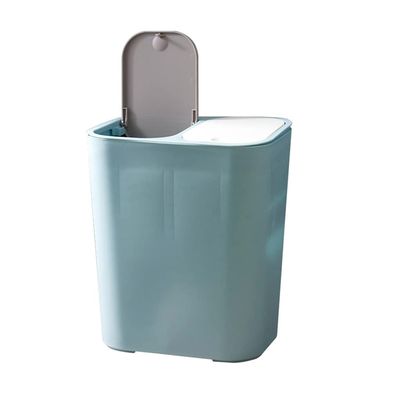 DYPASA Garbage Can Household Trash Can Double-Tube Garbage Can with Cover Press Sorting Trash Can Kitchen Toilet Bathroom Office Large Storage Trash Cans Wastepaper Basket (Color : D)