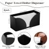 2Pack Paper Towel Dispenser Countertop, Black Acrylic Paper Towel Holder for Bathroom Folded Paper Towel Dispenser Clear Trifold Napkin Holder for Z-fold, C-fold, MultiFold Trifold - Home Kitchen view 2