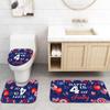 4th of July Gnomes Bathroom Set with Shower Curtains,Bath Mat, Toilet Cover and Rugs, 4Pcs Red White and Blue American Flag Star Bathroom Shower Curtain with 12 Hooks Waterproof Bathroom Decor Set view 3
