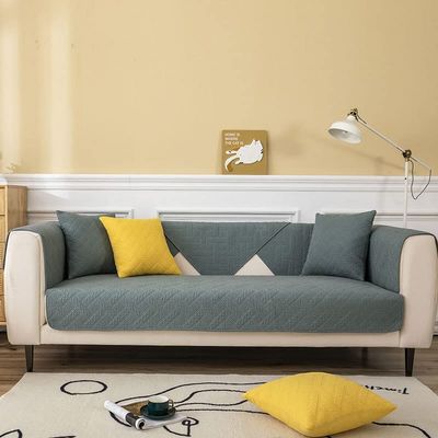 Vintage Floral Embroidery Sofa Couch Cover Soft Cotton Quilted Sectional Couch Cover Solid Non Slip Sofa Slipcover Furniture Protector For Living Room ( Color : Color B , Size : 70*70cm/28*28in )