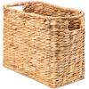 Tatuo Seagrass Magazine Baskets Magazine Holder Tall Narrow Woven Storage Wicker Basket Floor Bathroom Home Office Handwoven Holder for Books, Newspaper, File and Mail(Light Brown) view 1