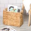 Tatuo Seagrass Magazine Baskets Magazine Holder Tall Narrow Woven Storage Wicker Basket Floor Bathroom Home Office Handwoven Holder for Books, Newspaper, File and Mail(Light Brown) view 2