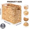 Tatuo Seagrass Magazine Baskets Magazine Holder Tall Narrow Woven Storage Wicker Basket Floor Bathroom Home Office Handwoven Holder for Books, Newspaper, File and Mail(Light Brown) view 3