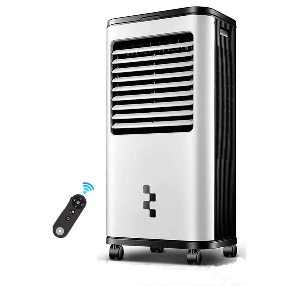 Air Cooler for Home Office 3 in 1 Portable Air Cooler with Remote Control 3 Speeds with Oscillation Function 18 hour Timer and 14 Litre Water Tank for Home or Office Use (Colour: Si