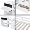 Harper & Bright Designs Low Loft Bed with Rolling Desk and Storage Shelves, Twin Size Loft Beds with 2 Drawers and Chalkboard, Wood Junior Twin Loft Bed Frame for Kids Boys Girls Teens, White view 4