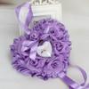 Katutude Wedding Ring Pillow Romantic Rose Heart Shape Ring Cushion Jewelry Holder Wedding Ceremony Ring Bearer Pillows Can Hold 2 Rings for Wedding Supplies, 20cm x 20cm x 8cm/Purple view 2