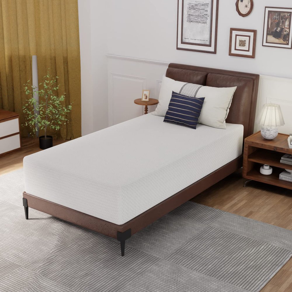 PayLessHere 12 Inch Green Tea Memory Foam Mattress,Bed-in-a-Box Medium Firm Mattress CertiPUR-US Certified Breathable Bed Mattress for Cooler Sleep Supportive & Pressure Relief,Twin