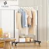 VICERII Clothing Rack, 55.51 Inch Heavy Duty Clothes Rack Rolling Garment Rack with Wheels and Bottom Shelf, 130LB Capacity Clothes Racks for Hanging Clothes, Coats, Shirts, Sweaters, Skirts, Black view 2