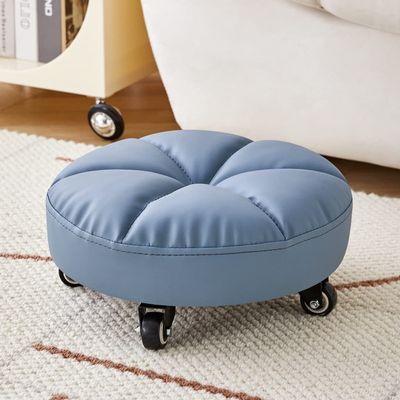 Small Rolling Stool, with Universal Swivel Caster Wheels, Home Roller Stool, Mobile Rolling Utility Seat, Round Garage Shop Swivel Seat (Color : Blue, Size : 33 * 33 * 15cm)