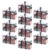 VENO 10 Pack Moving Bags and Large Christmas Storage Bins with lids. Alternative to Moving Boxes, Packing Supplies for College. Extra Large Heavy Duty Totes for Packaging (Clear, 10 Pack) view 1