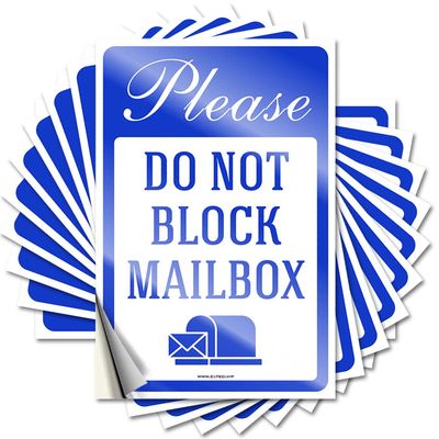 CakJuice Hardhat Stickers and Decals Please Do Not Block Mailbox Funny Sticker 10 Pcs No Stupid People Sign Toolbox Stickers and Decals (Size : 8X12CM)