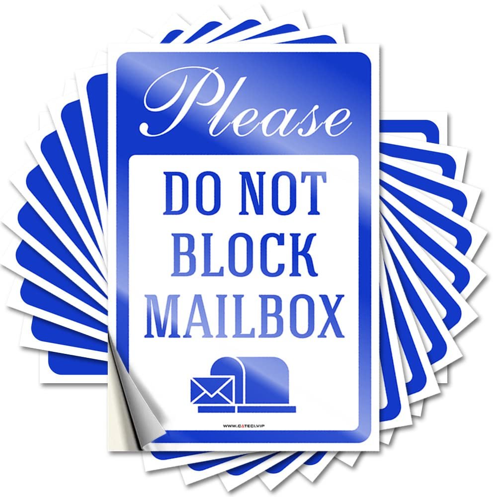CakJuice Hardhat Stickers and Decals Please Do Not Block Mailbox Funny Sticker 10 Pcs No Stupid People Sign Toolbox Stickers and Decals (Size : 8X12CM)