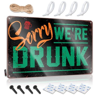 Abipuir Cave Man Bar Sorry We're Drunk Sign Teen Boy Room Decor Box Signs (Size : 20X30CM)