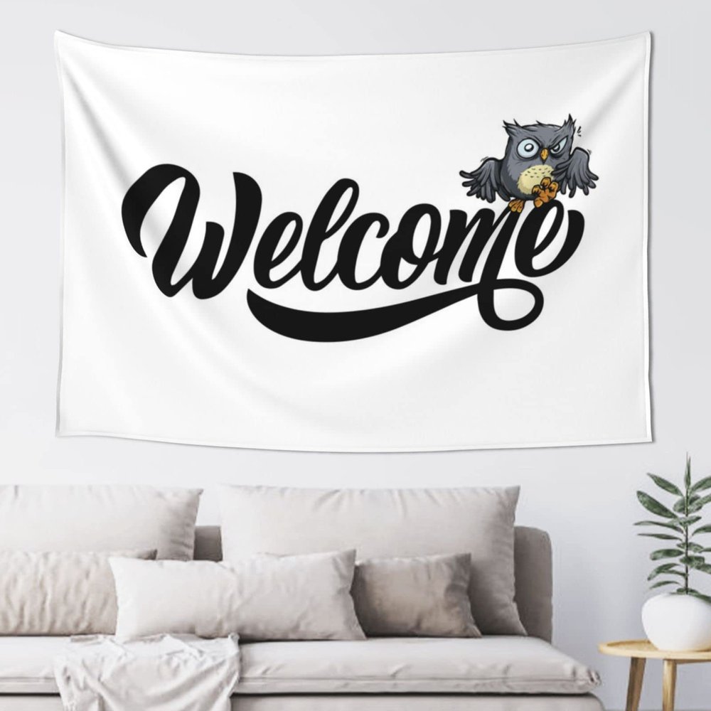 Bar Stuff for Man Cave Welcome Autumn Owl Tapestry Preppy Decor Bar Man Cave Decor (Size : 100X150CM)