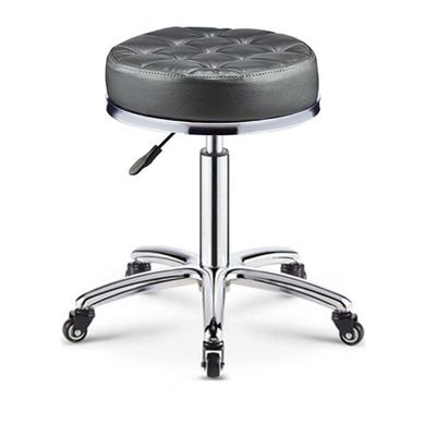 Rolling Stool with Wheels, Pneumatic Mechanic Stool, Adjustable Garage Shop Roller Seat, Round Movable Low Height Rolling Chair (Color : Dark Gray)