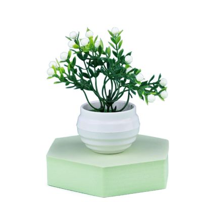 HXSCOO Artificial Rose Flower Bonsai Fake Plants Plastic Potted Plant Home Desktop Simulated Decor Living Room Ornament Fake Tree (Color : 6x14cm)