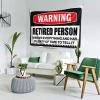CakJuice Backyard Bar Decor Warning Retired Person Knows Everything Tapestry Large Tapestry Coquette Room Decor (Size : 100X150CM) view 2