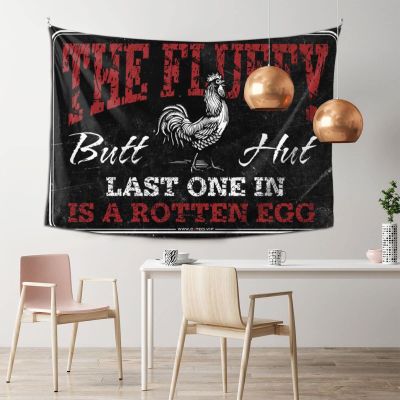 Man Cave Bar Chicken Coop The Fluffy Butt Hut Last One in is A Rotten Egg Tapestry Dorm Decoration Space Decorations (Size : 100X150CM)