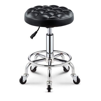 Automotive Mobile Rolling Mechanics Stool, Indoor Home Roller Mobile Seat, 360 Rotation Universal Swivel Wheels, Liftable Home Round Roller Seat Stool, Portable Chair (Color : Black)