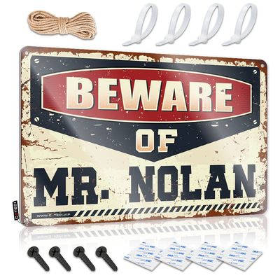 Abipuir Cave Man Bar Beware of Mr. Nolan Tin Sign Teen Boy Room Decor Box Signs (Size : 20X30CM)