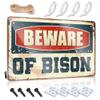 Abipuir Whiskey Signs for Home Bar Beware of Bison Sign Decor for Bedroom Funny Bathroom Decor (Size : 20X30CM) view 1