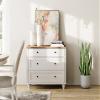 Dresser TV Stand for Bedroom, Mid Century Modern TV Console Table White Dressers with 3 Chest of Drawers, Wooden Closet Dresser for Bedroom and Living Room view 2