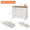 Dresser TV Stand for Bedroom, Mid Century Modern TV Console Table White Dressers with 3 Chest of Drawers, Wooden Closet Dresser for Bedroom and Living Room view 3