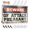 Abipuir Whiskey Signs for Home Bar Beware of Attack Pheasant Tin Sign Decor for Bedroom Funny Bathroom Decor (Size : 20X30CM) view 1