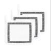 Abstract Pot Holders for Kitchen Greek Black Squares on White Set of 3 Potholders Heat Proof Non-Slip Oven Pot Holder Insulation Terry Cloth Hot Pad with Loop Simplistic view 1