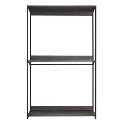 47" Wood Walk-in Closet Organizer with One Shelf in Rustic Gray Grey Laminate Distressed Includes Hardware