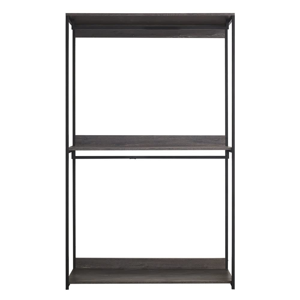 47" Wood Walk-in Closet Organizer with One Shelf in Rustic Gray Grey Laminate Distressed Includes Hardware