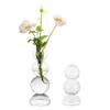Glass Bubble Vases for Flowers, Hewory 2pcs Clear Unique Cute Single Flower Vase for Centerpieces, Funky Aesthetic Vase Skinny Bud Vase, Cool Groovy Decor for Home Living Room Bedroom Office Tabletop view 1