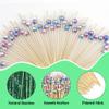 100PCS Cocktail Picks Toothpicks for Appetizers Charcuterie Accessories Cocktail Picks for Drinks Bamboo Toothpicks Cocktail Toothpicks Gradient Pearl Toothpicks for Food Fruit Long Toothpicks 4.7Inch view 3