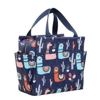 BIMANI Handheld Double Pocket Insulated bento Bag Aluminum foil Thickened Lunch Box Insulation Bag with Meal Pack Lunch Box Insulation Bag Tibetan Alpaca