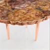AANTHROPOLOGY By Rhea Golden Quartz Agate Organic Edge Side/Coffee Table (Rose Gold - Finish), Diameter(14 inches) view 1