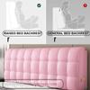 ZZYK Rectangle Bed Backboard Reading Pillow Leather Headboard Upholstered Day Bed Backrest Wedge Bolster Removable Headboard Slipcover Lumbar Cushion,Pink,No Headboard 78.7" view 3