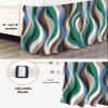 Agate Green Bed Skirt Cal King Size 16 Inch Drop, Adjustable & Elastic Wrap Around Bed Skirts Pleated Luxury Dust Ruffles for Twin Full Queen Cal King Base Bed, Modern Geometric Stripes Multi Color view 2