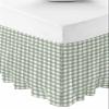 Sage Green Bed Skirt Cal King Size 18 Inch Drop,Adjustable & Elastic Wrap Around Bed Skirts Pleated Luxury Dust Ruffles for Twin Full Queen Cal King Base Bed,Country French Rustic Buffalo Plaid Check view 1